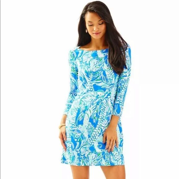 Lilly Pulitzer Sophie UPF 50 Canopy Chaos Print Jersey Tunic Shirt Dress - Picture 11 of 11